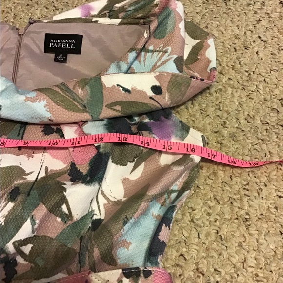 ADRIANNA PAPELL COTTAGE CORE DRESS BELTED EUC SZ 8 FLORAL  PRINT A LINE - Picture 3 of 4